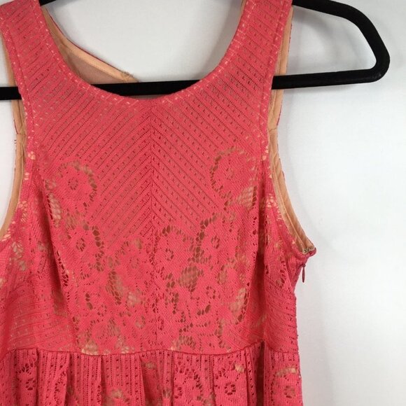 Free People Rocco coral peach lace open back Dress Size 0 - Picture 5 of 11